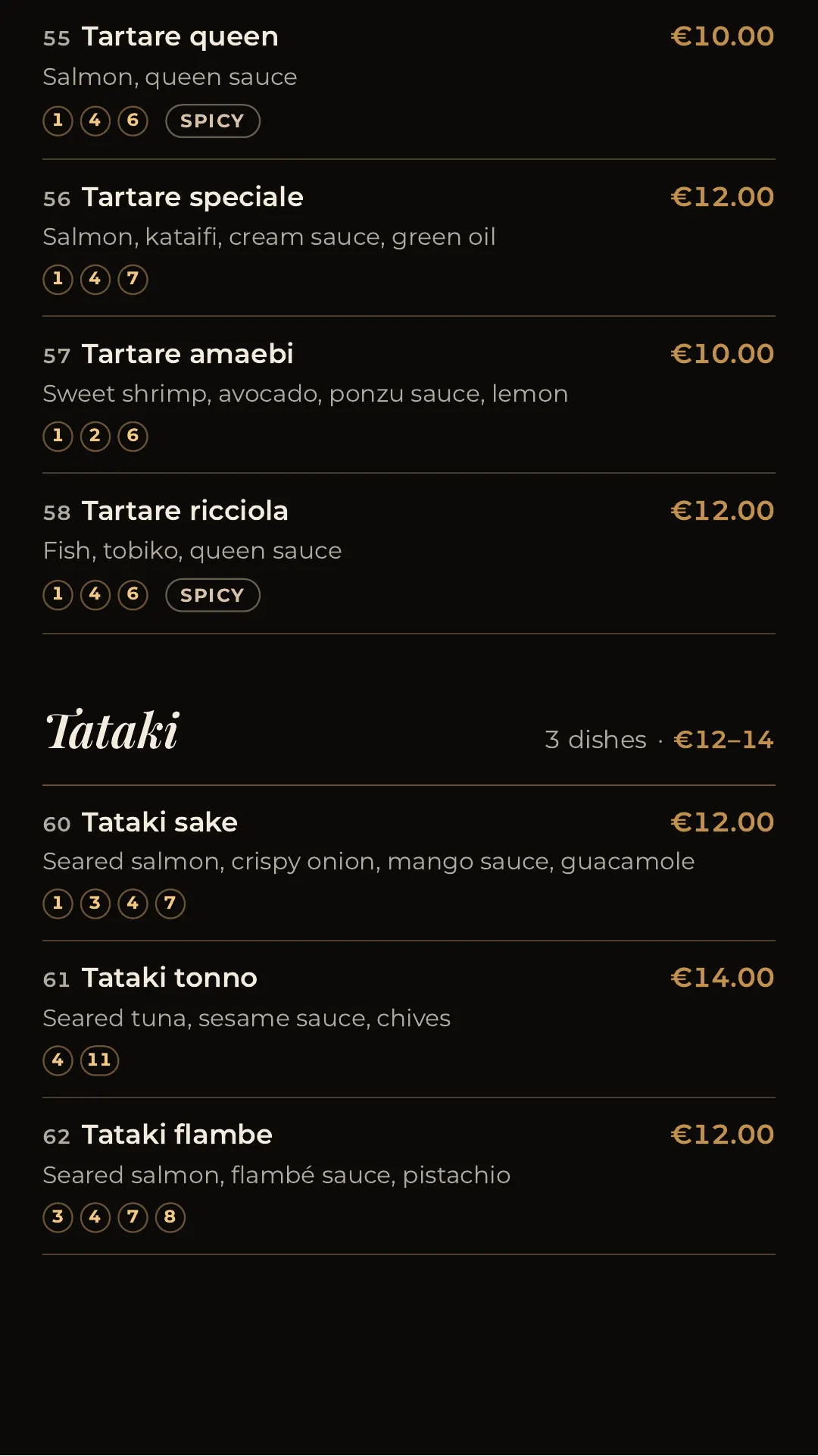 Full menu, page 10 of 32