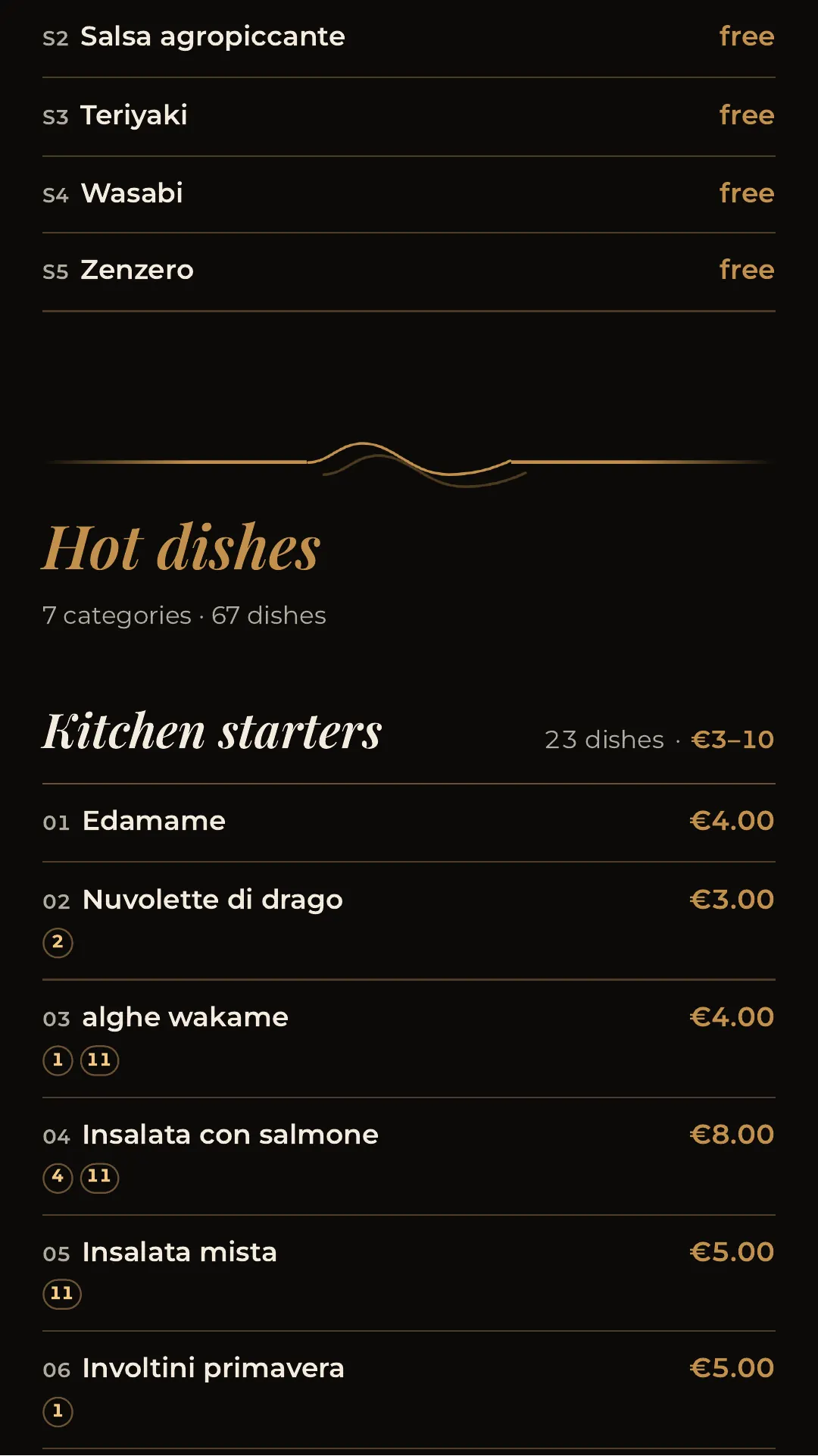 Full menu, page 19 of 32