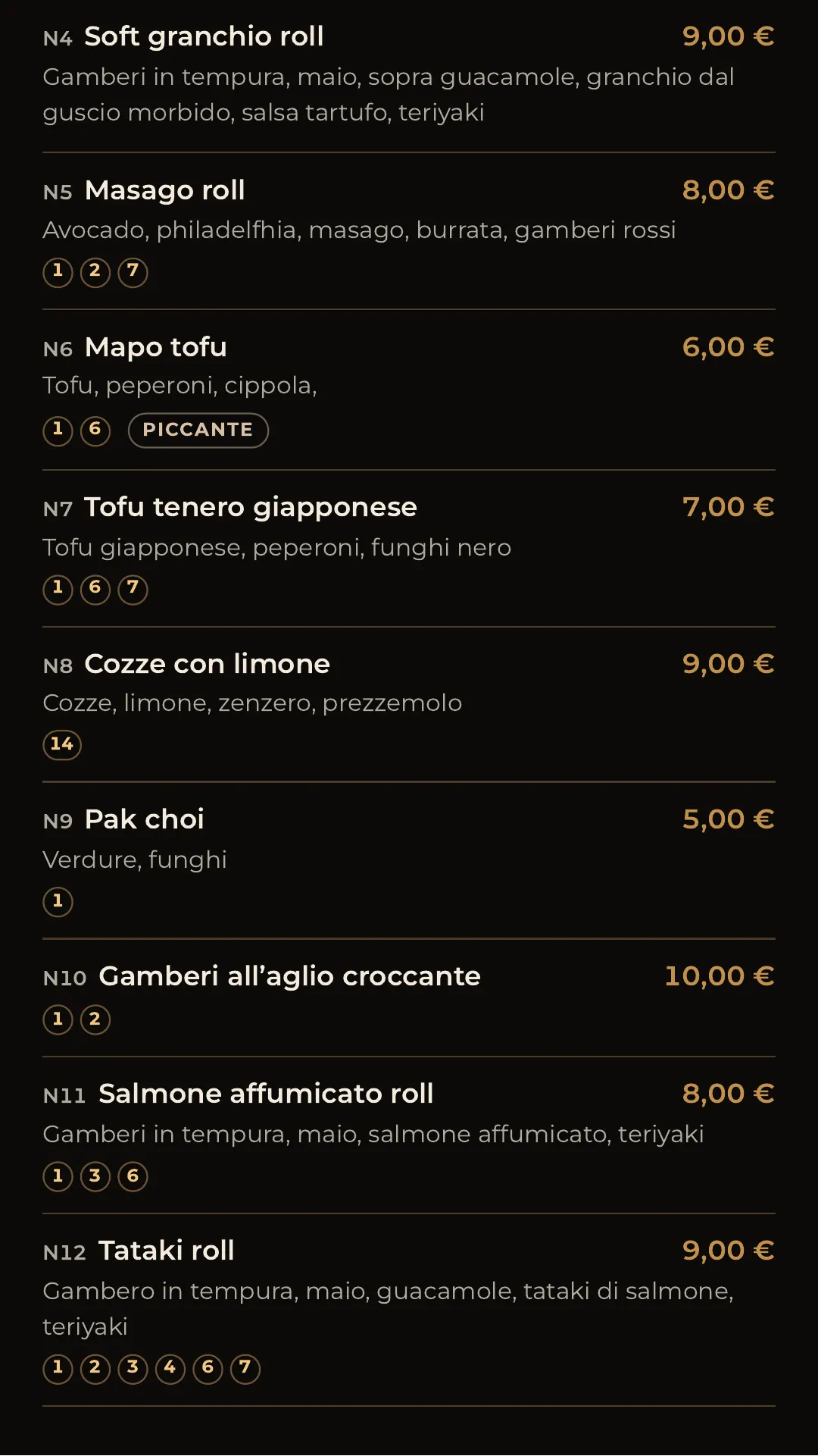 Menù completo, pagina 2 di 32